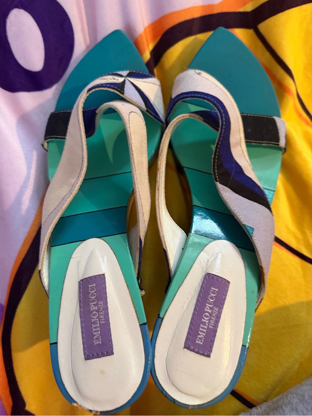Emilio Pucci Multicolored Platform Wedges - Picture 3 of 8